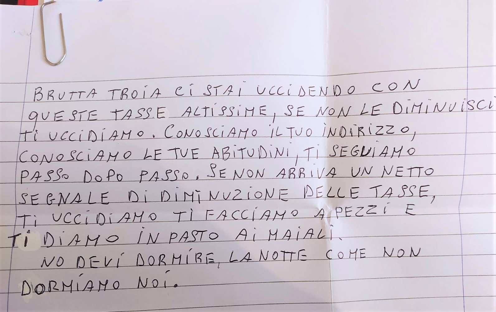Lettera Anonima Scritta Al Computer Lettera anonima con minacce e intimidazioni al sindaco di Comiso